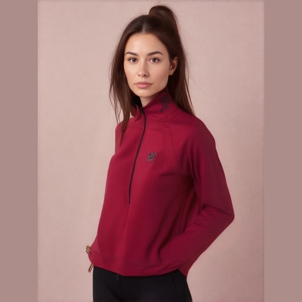PINK Victoria’s Secret Maroon 1/2 Zip Athletic Workout Jacket Women’s Sz Small